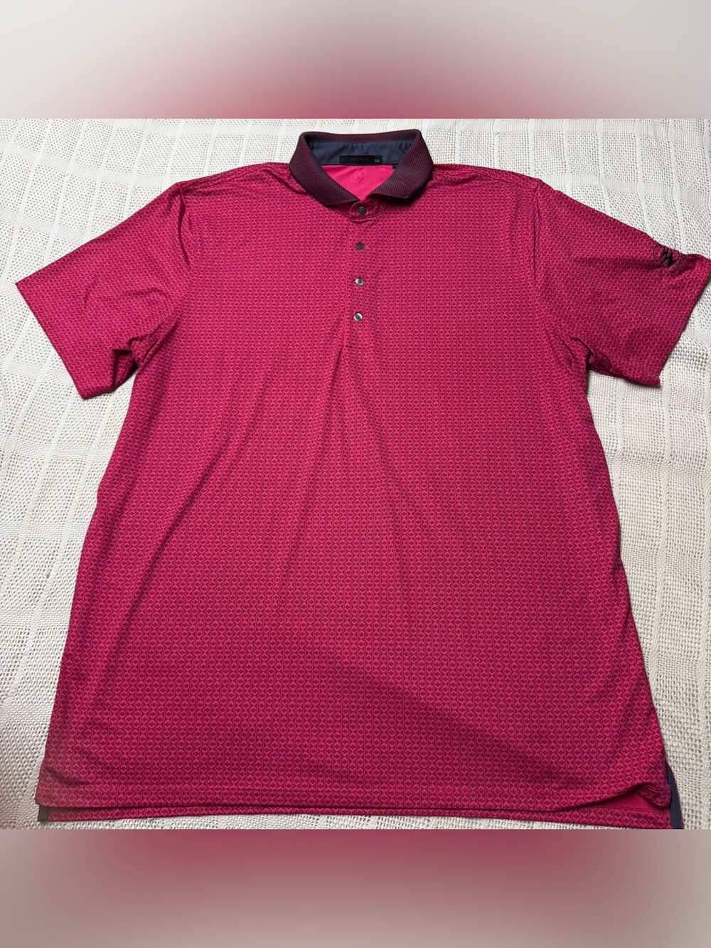 Greyson Men's Pink Polo Shirt with Contrast Collar The Creek Golf Club Logo